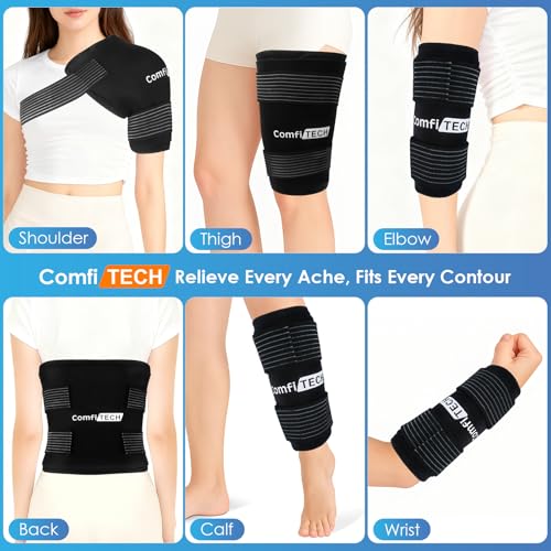 ComfiTECH Reusable Multipurpose Ice Pack with Adjustable Straps, 9" x 12" - size: Large 9" ×12“