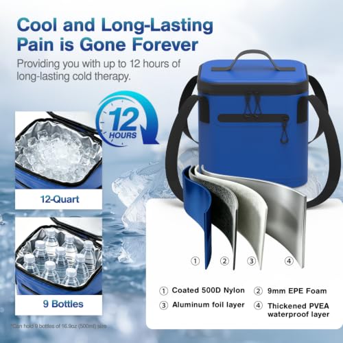 Cold Therapy Machine for Knee Recovery, Programmable Ice Therapy System with USB Compatible Power, Knee-Specific Therapy Pad for Replacement & ACL Recovery, Post-Surgery Care, Adjustable Wrap