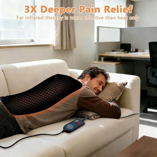 UTK Far Infrared Heating Pad for Back Pain and Period Cramps, 30s Fast Heat