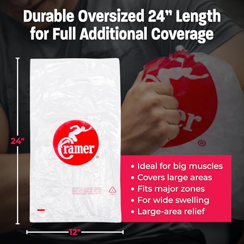 Cramer Large Ice Bags For Injuries, Clear Ice Bags for Athletic Training Rooms, Easy to Tie Bags for Athletic Trainers, 12" x 24" Bags, Pack of 750 - size: 12" X 24" - 750 Bags