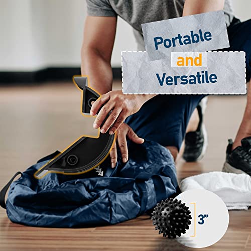Foot Rocker with Spiky Ball, Calf Stretcher for Plantar Fasciitis Relief, Achilles Tendonitis Relief, Shin Splint Relief, Ankle Stretcher, Achilles Stretcher Improving Flexibility - Black