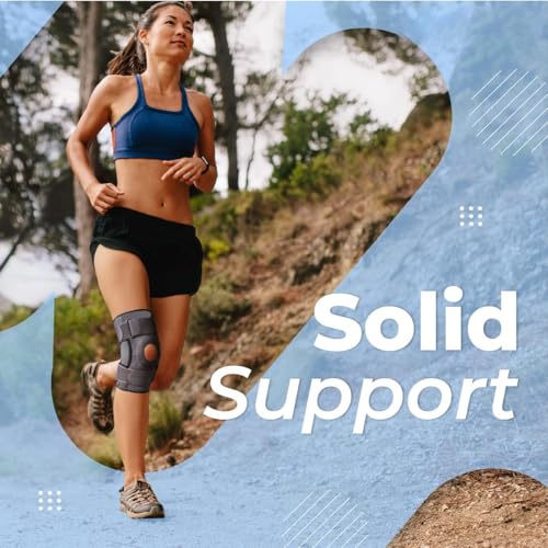 Hinged Knee Brace - Relieves ACL, MCL, Meniscus Tear, Arthritis, Tendon Pain - Open Patella Design with Dual Metal Side Stabilizers - Support for Running, jogging, For Men and Women (Medium) - size: Medium
