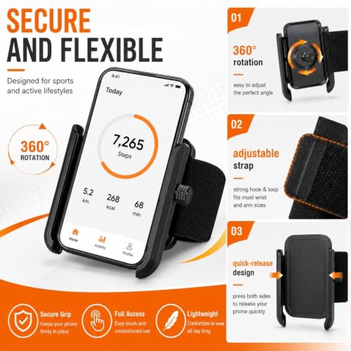 Wrist Phone Holder, 360° Rotating Arm Mount(Arm Style)