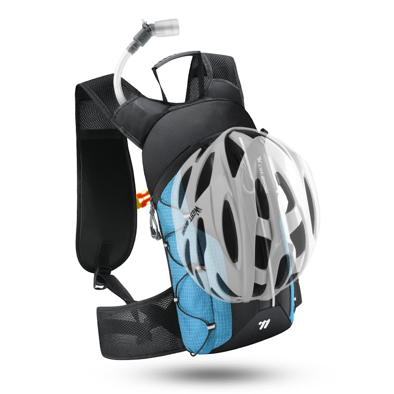 Hydration Backpack - Lightweight Water Backpack with 2L Water Bladder, Small Hiking Backpack for Running Cycling Camping Rave for Men Women - color: Blue1