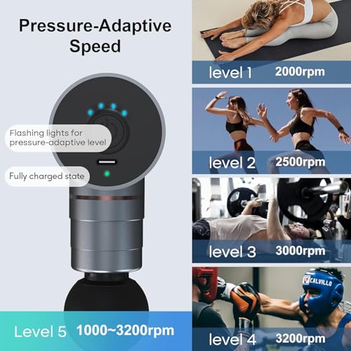 arboleaf Mini Massage Gun Deep Tissue, Portable Percussion Muscle Massager - color: Gray