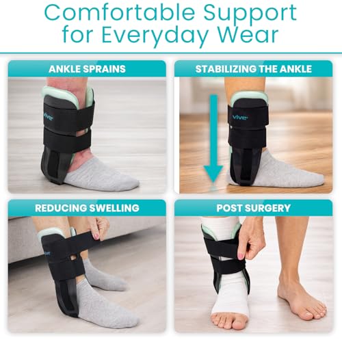 Vive Ankle Stirrup Brace - Air Gel Stabilizer for Ankle Sprain, Tendonitis