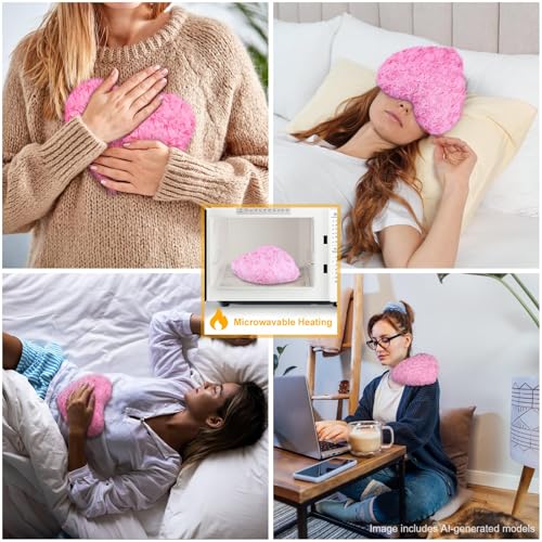 Atsuwell Microwave Heating Pad for Cramps & Muscle Relief, Pink - color: Pink