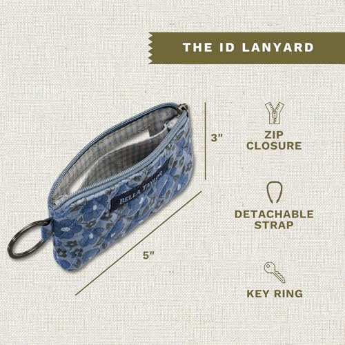 Bella Taylor ID Lanyard, Quilted ID Holder, Navy Floral - color: Navy Floral