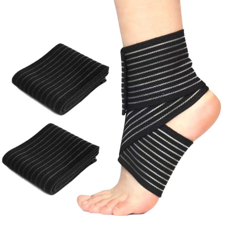 Adjustable Ankle Support Brace with Hook and Loop Closure – Breathable Anti-Slip Sports Wrap for Men Women, Sprain Recovery for Sports (1 Pair)