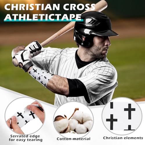 TrelaCo 1 Pcs Cross Wrist Tape Christian Athletic Tape, White - color: White