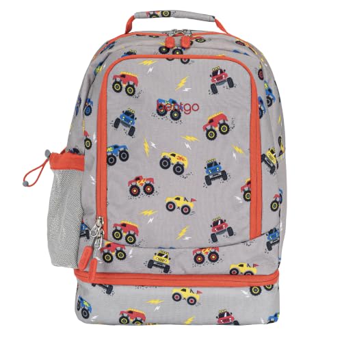 Bentgo Kids 2-in-1 Backpack & Insulated Lunch Bag with Padded Straps - color: Trucks, size: Kids Large