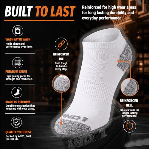 AND1 Mens Athletic Crew Socks 24 Pack Cushioned Comfort Socks - color: White Camo