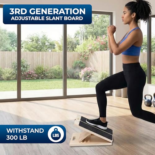 Adjustable Wooden Slant Board for Calf Stretching and Squats