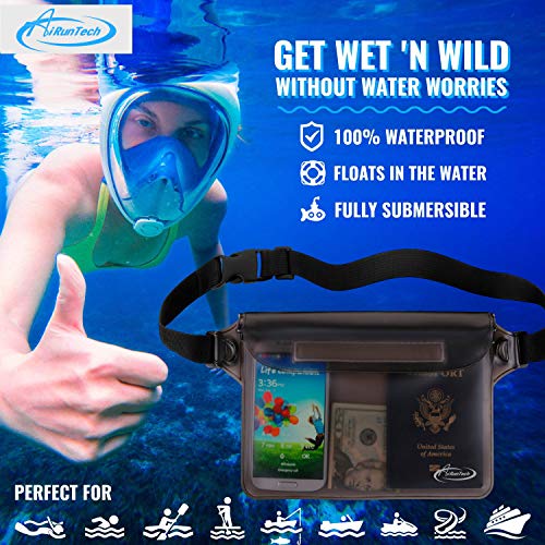 AiRunTech Waterproof Fanny Pack, Beach Cruise Vacation Essentials, Waterproof Pouch Protect Phone Passport Valuables Dry Safety, Paddle Board Kayaking Boating Swimming Accessories-2 Pack（Blue + Pink） - color: Blue+Pink