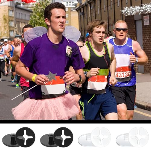 Wavwavw 12 Race Bib Clips Running Number Holder - color: Clear and Black