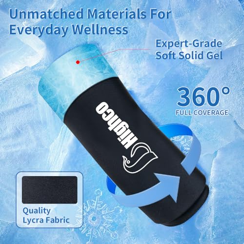 Pack of 1,Elbow Gel Ice Packs Wrap Freeze Sleeve for Injury Hot & Cold Compression,360° Coverage Ice Knee Sleeve Cold Wrap for Sprains, Arthritis, Elbow Pain, Tendonitis (Black,S)