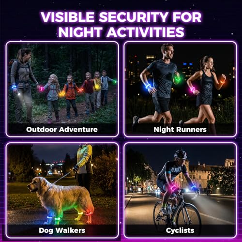 LovesTown 6 PCS Light Up Fidget Bracelets, Glow in the the Dark Party - color: Multicolor