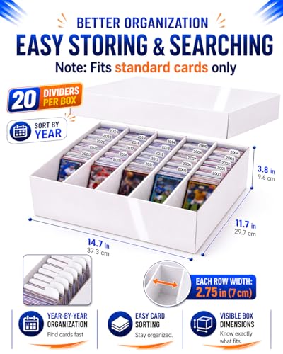 5 Row Laminated Tcg Card Storage Box, Bulk Card Storage Option for Standard - size: 1 piece 15in for Standard