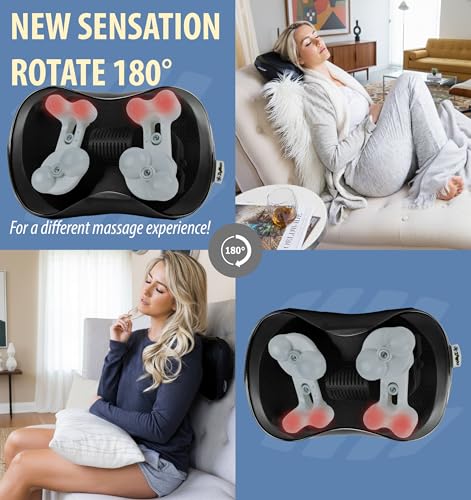 Zyllion ZMA-25 Back and Neck Massager with Heat for Pain Relief, Black - color: Zma-25: Black (8 Nodes)