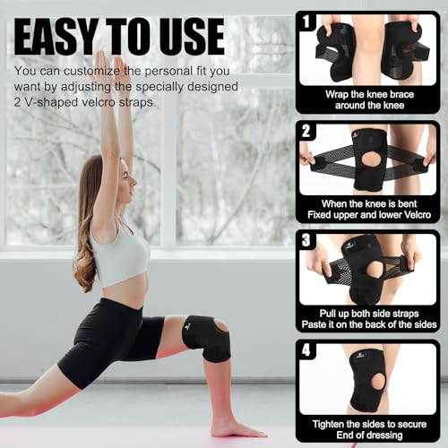 NEENCA Adjustable Knee Brace, Compression Knee Support with Air Mesh Fabric - size: XXX-Large