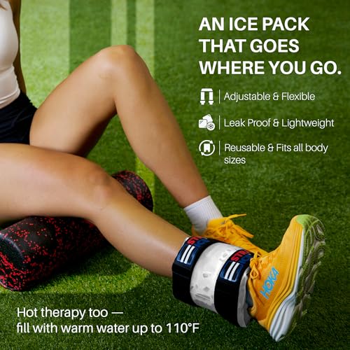 an Ice Bag that is Fillable, Reusable & Wearable - Instant Cold and Heat Therapy for Shoulder, Knee, Elbow & Back Pain Relief - Injuries, Inflammation & Recovery - 7.5" x 18" -White - color: White
