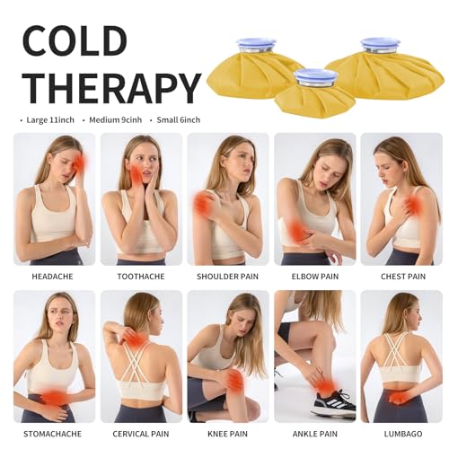 Ice Bags Ice Packs for Injuries,Reusable Ice Bags refillable Ice Pack Hot Water Bottle Hot Water Bag for Knee Head Hand Face Pain Relief,Hot Cold Compress,2Packs(9”&11”) Yellow - size: 9" & 11", style: Yellow