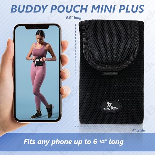 Running Buddy Magnetic Pouch Beltless Workout Pouch No Bounce - color: Black, size: Mini Plus (6.5 in x 4 in)