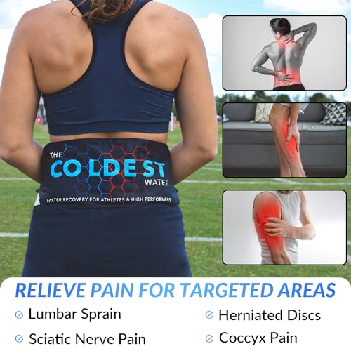 Coldest Gel Ice Pack Flexible Compress with Straps Provides Alleviate Joint and Muscle Pain Flexible Therapy Injuries - Shoulder, Back, Knee, Neck, Ankle Hip Elbow Foot & More (Large)