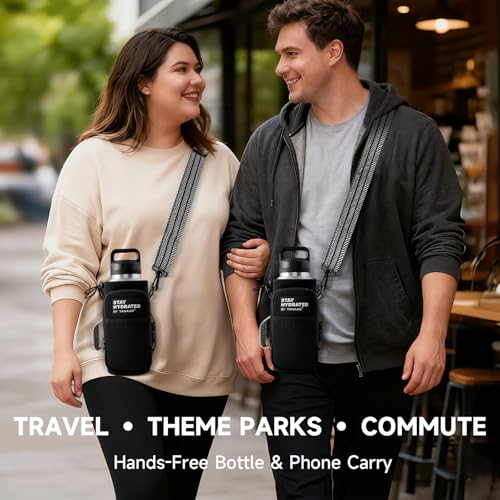 Water Bottle Holder with Strap, Crossbody Carrier for 24–40 oz Bottles