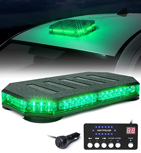 LUMENIX 42 LED Green Rooftop Strobe Beacon Light Bar with Controller - color: Green