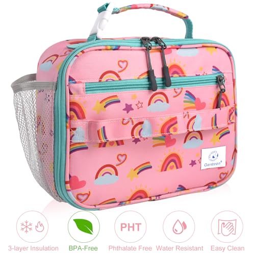 Genteen Kids Insulated Lunch Box for Boys Girls,Back to School,Office - color: P-1pk Rainbow