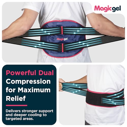 Magic Gel Back Ice Pack - Maximum Compression Sports Cold Compress Wrap for Back & Lower Body - Reusable Hot & Cold Packs - style: Back Compression Ice Pack