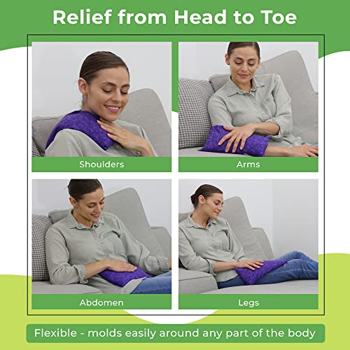 Nature Creation Microwaveable Herbal Heating Pad - Microwave Heating Pad for Neck and Shoulders, Cold & Hot Pack, Heat Pack Warming Pad, Microwavable Heating Pads - Pack of 1 (Purple Marble) - style: Purple Marble