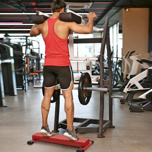 Kipika Versatile Calf Raise Bar, Heavy Duty Steel Standing Calf-raise Stand - color: D: (4.7" Wide Tube)- Red