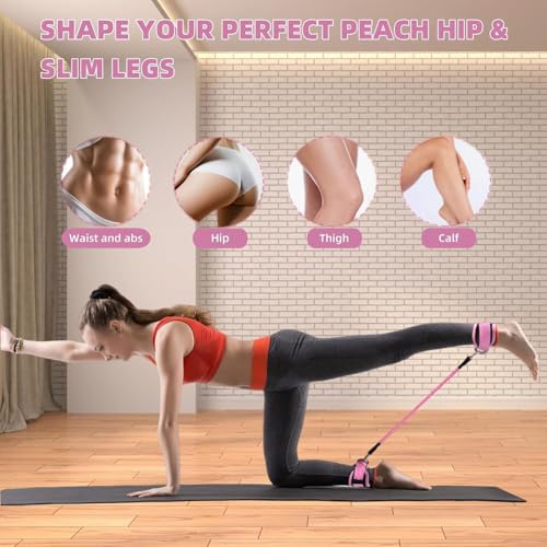 Ankle Resistance Bands with Cuffs, Elastic Ankle Bands Set with Storage Bag, Glute Leg Butt Training Workout Equipment for Hip Kickbacks and Home Fitness Exercise