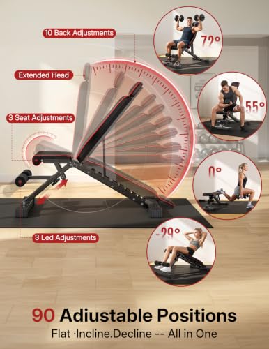 Multi-Function Compact Weight Bench Set Home Gym - color: Grey