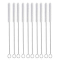 12 Inch Extra Long Straw Brush Cleaner (10 Pack), Flexible Nylon Tube Cleaning Brushes with 0.4 Inch Bristle Head, Rust-Proof Stainless Steel Wire for Reusable Tumbler Straws, Pet Fountains & Pipes