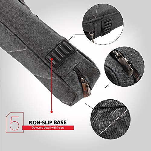 KONLLEN Pool Cue Case 3x4 Oxford Pool Stick Case Holds 3 Butts and 4 Shafts Billiard Sitck Large Capacity Carrying Cases with Multi-Pocket Pool Cue Accessories - color: Grey