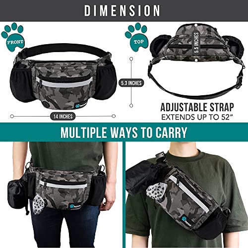 PetAmi Dog Fanny Pack, Treat Pouch for Dog Walking Training, Camo Black - color: Camo Black