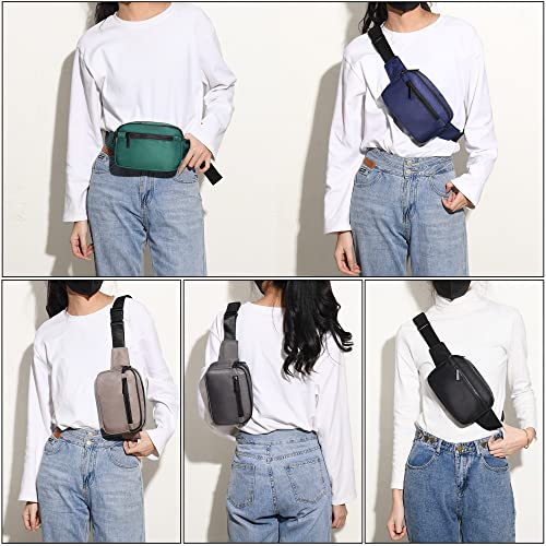 Fanny Packs for Women Men, Fashion Waist Pack Crossbody Bags Belt Bag with Adjustable Strap for Running Hiking Travel. - color: Black Oblong
