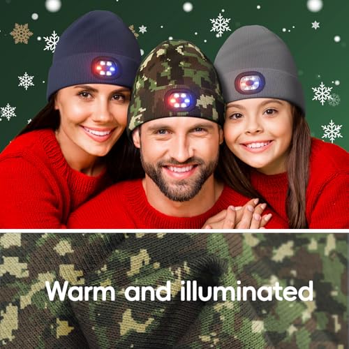 Unisex Beanie with The Light, Gifts for Men Women Husband Him - color: Camo