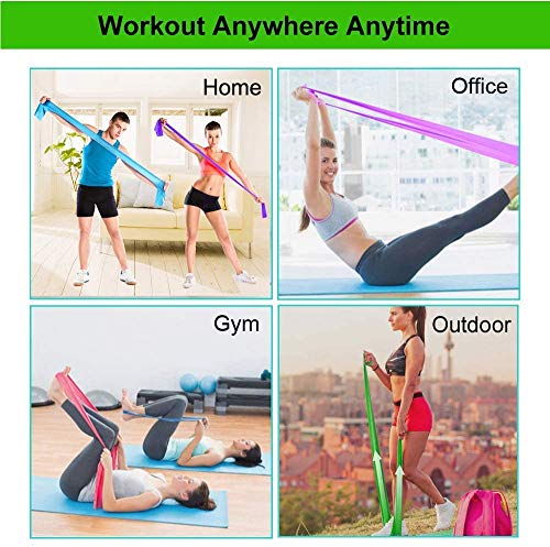 Long Resistance Bands for Working Out, Physical Therapy, Yoga & Pilates - color: Red