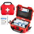 NANUK 903 - Small Waterproof First Aid Kit 78pcs – Pre-Stocked First Aid Emergency Kit with Bandages, Tick Removal Tool, and More – Dustproof, Impact-Resistant, Floats (7.4" x 4.9" x 3.1") – Red - size: 903 First Aid Kit – 90 Pcs