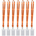 LED Light Up Flashing Cruise Lanyards Keychain Key Holder Neck Straps Necklace - color: Orange - (7 Pack With 7 Pack Plastic Badge Holder)