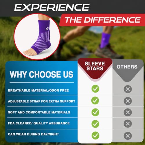 Sleeve Stars Ankle Brace Men & Women Support (Single/S:9"-10"/Dark Purple) - color: Dark Purple, size: Small