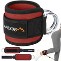 APEXUP Ankle Strap for Cable Machine, Ankle Resistance Bands, Cable Kick Back Ankle Straps for Gym, Glute Workouts, Leg Extensions, Adjustable Straps with Neoprene Padding - color: Red, style: Pair