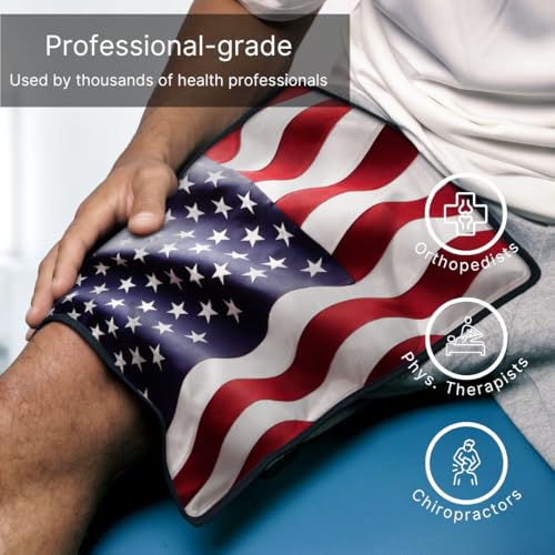 FlexiKold American Flag Gel Ice Pack (Standard Large: 10.5" x 14.5") Ice Packs for Injuries Reusable, Back, Shoulder and Knee Pain Relief, After Surgery - 6300-COLDUSA by NatraCure - size: Large (Pack of 1.0)