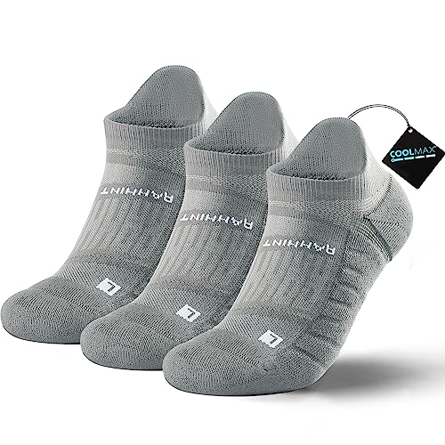 Rahhint Running Ankle socks Coolmax Moisture Wicking & Breathable Cushioned - color: Grey, size: Medium