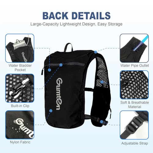 Running Vest for Women Men, Running Hydration Vest with Adjustable Chest Straps for Marathon Jogging Hiking Cycling - size: Black, style: Running Vest