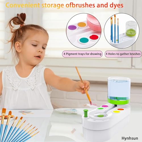 Upgraded Paint Brush Cleaner Tool,Brush Rinser Cup Painting Running Water Circulation Art Supplies for Acrylic,Watercolor and Water Based for Adults Artist Beginners and Kid(Green) - color: Green